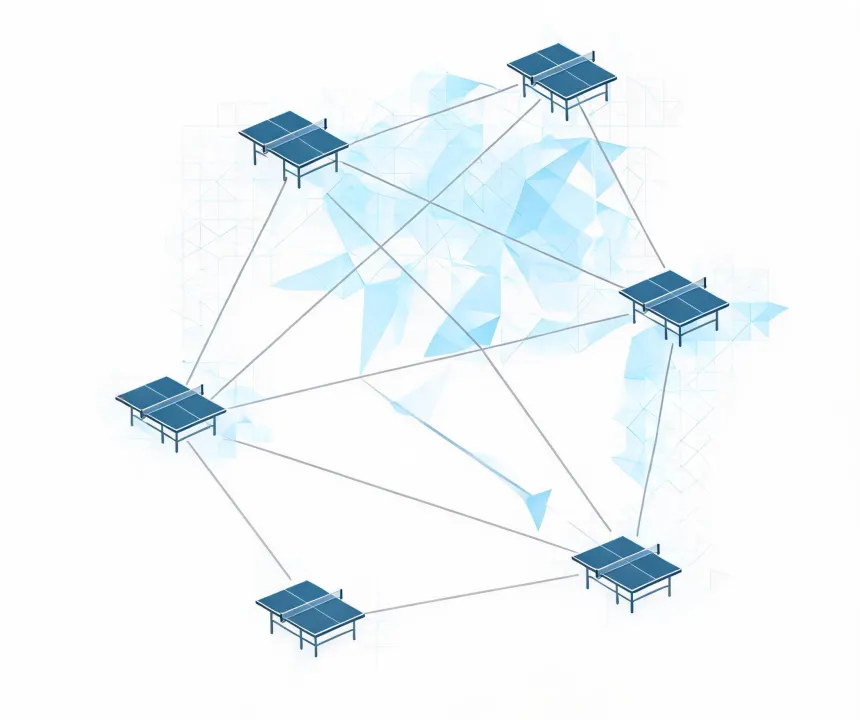Global table tennis project coordination map